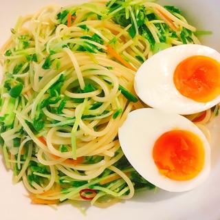 白だしde豆苗たっぷりパスタ★